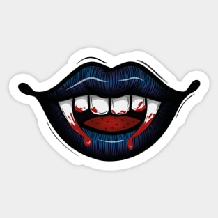 Blue vampire lips Sticker